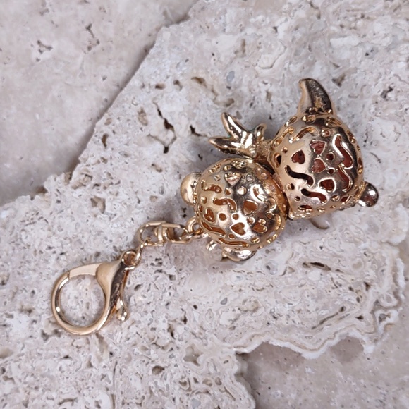 Crystal Studded Panda Bear Purse Charm Key Ring - Picture 3 of 5